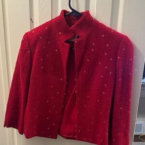 Carlisle Red Textured Cape Jacket